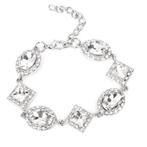 Paparazzi Silver and White Crystal Bracelet Decade of Dazzle White Fashion Jewel